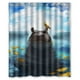 thumbnail image 1 of Cortina de ducha con diseño de hipopótamo bailando y enamorado, con ganchos, tamaño 60 x 72 pulgadas, 1 of 3