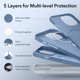 thumbnail image 5 of Funda ESR para iPhone 15 con carga magnética MagSafe, color azul claro, 5 of 7