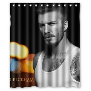Pinghai - Cortina De Ducha De David Beckham, Juego De Cortinas De Baño Con Ganchos, Tamaño 60 X 72 Pulgadas