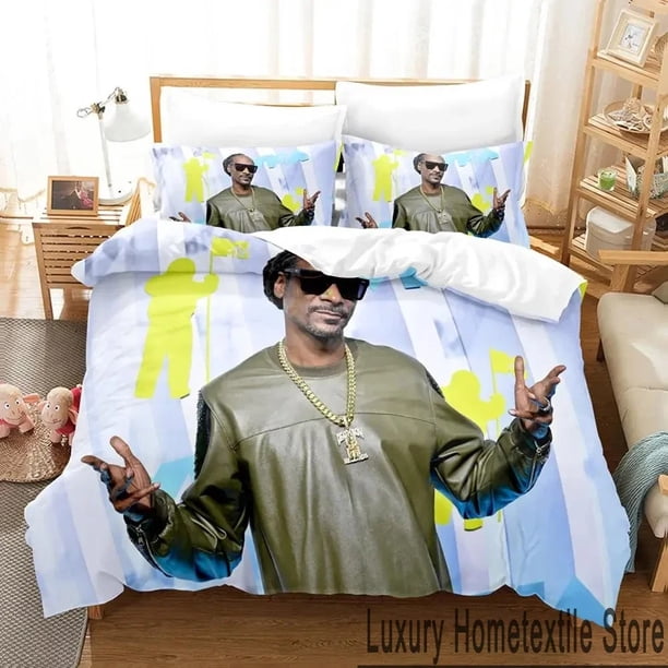 Snoop Dogg Rapper Bedding Set Duvet Cover Bed Set Quilt Cover Pillowcase Comforter Size Boys Adult Bedding Bed Sheets