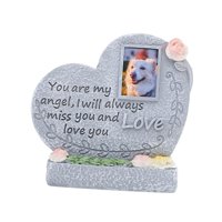 Magideal - Monumento Conmemorativo Para Mascotas, Monumento Para Animales Pequeños, Estatua Conmemorativa Impermeable, Lápidas Para Mascotas Para Césped, Exterio Corazón De Ángel