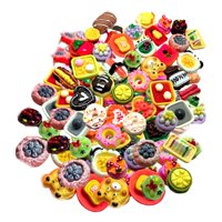 Bothyi - 100 Juguetes De Comida En Miniatura De Resina Para Horquillas, Álbumes De Recortes Y Costura