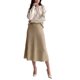 thumbnail image 2 of INSPIRE CHIC Falda Maxi de Mujer Plisada de Punto Acanalado con Cintura Alta Elástica Elegante Línea A con Vuelo Elástica Suave Casual Otoño Invierno Faldas de Suéter Pequeña Caqui, 2 of 6