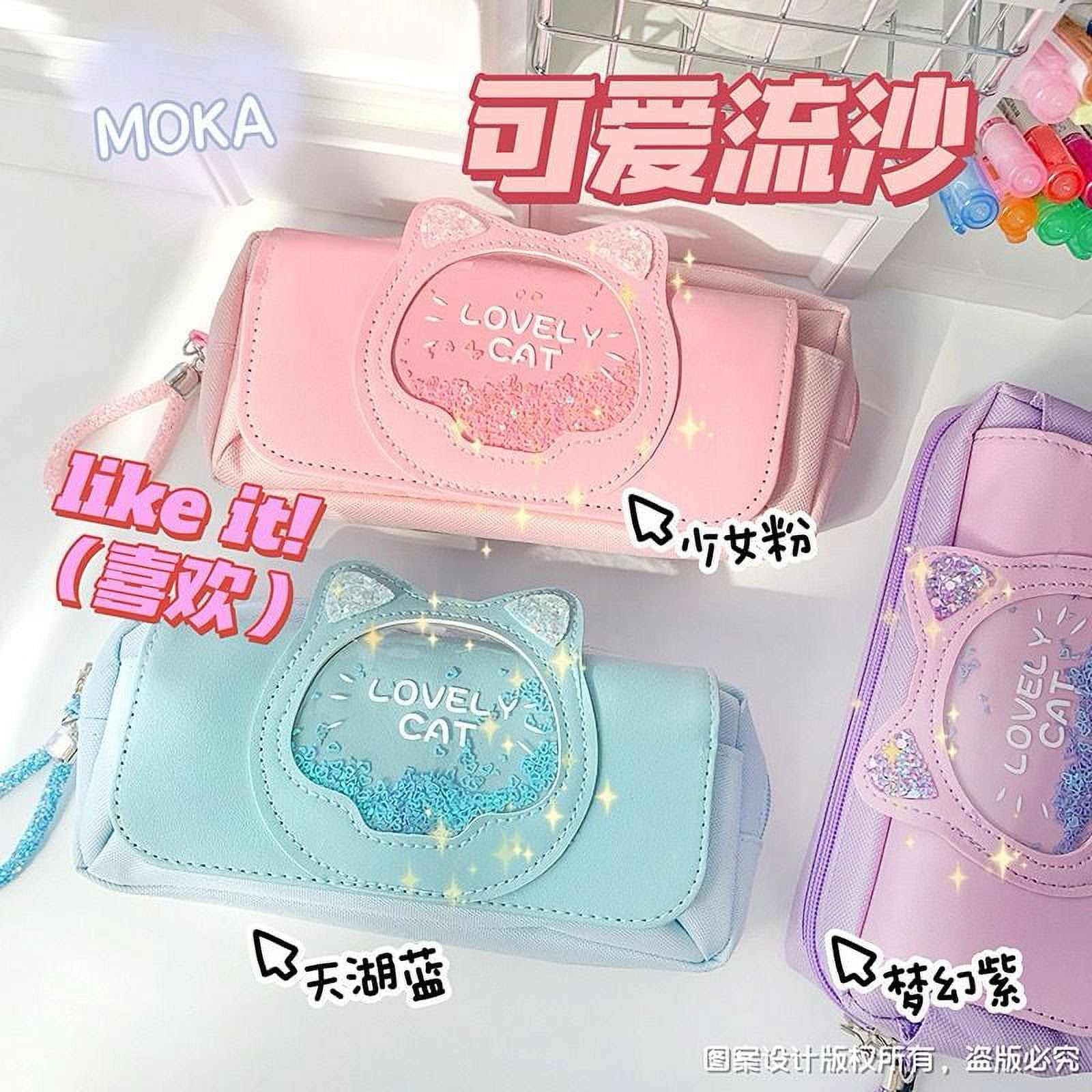 Genérico - Hermoso Estuche Kawaii Diseño Gatito Celeste