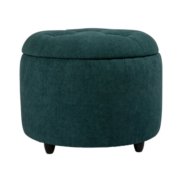 Pouf Zoe con Baúl Azul Petróleo Altea 60x60x50 cm