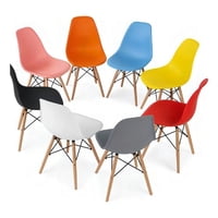 Genérico - Pack 4 Sillas Tipo Eames Moderna Plástica Madera Colores Variados Comedor Cocina Oficina Sillas Modernas Conjunto De Sillas 4 Colores Iguales