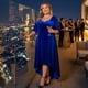 thumbnail image 2 of Agnes Orinda Disfraces de Halloween Vestido de Fiesta para Mujer Tallas Grandes Terciopelo Cuello en V Lentejuelas Brillantes Manga Media Dobladillo Alto Bajo Elegante Línea A Midi 2X Azul Real, 2 of 6