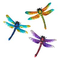 Magideal - 3 Piezas De Libélula Arte De La Pared Decoración, Decoración Colgante De Pared, Adorno De Metal, Escultura De Pared Para Valla, Jardín, Dormitorio, Pa