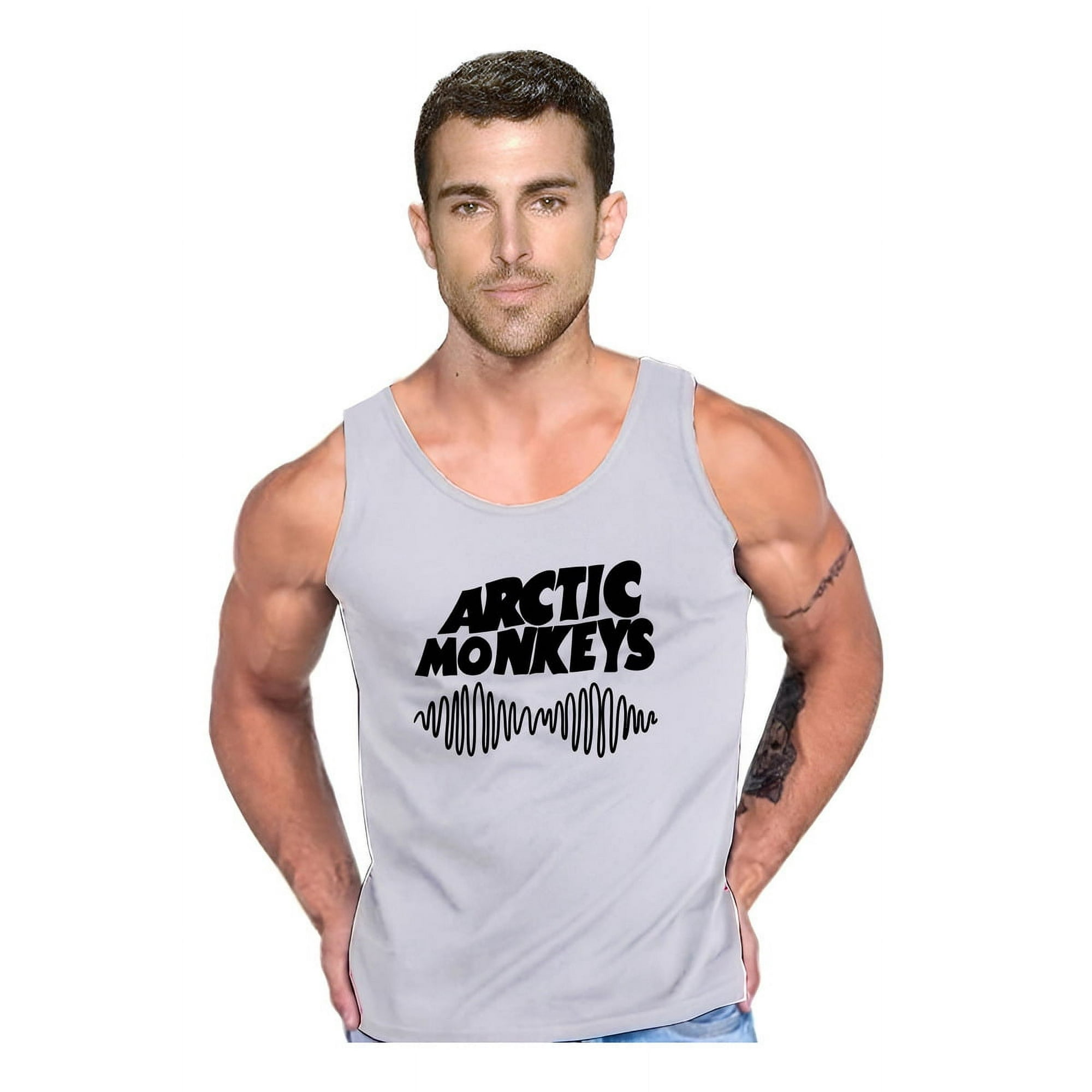 Persodesign - Polera Diseño Arctic Monkeys Rock Musculosa Tank Gym Life Talla Xl Gris Hombre