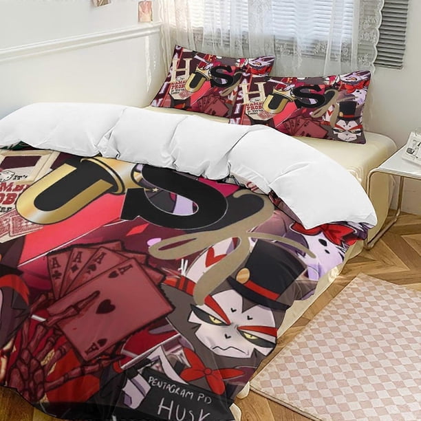 Hazbin Hotel3-Piece Twin Bed Set - Includes Single Comforter And Pillowcases Bedding - Fade Resistant Microfiber - Hazbin Hotel Lc