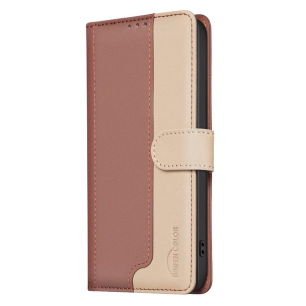 Funda Cartera con Bloqueo RFID para Xiaomi POCO C75 4G con Ranuras y Soporte Marrón