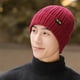 thumbnail image 5 of Gorro de invierno con forro de satén para mujer y hombre, gorro holgado con forro de seda para invierno, gorro de punto cálido con puños., 5 of 5
