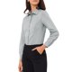 thumbnail image 4 of INSPIRE CHIC Camisa de Trabajo para Mujer con Botones, Cuello con Solapa, Manga Larga, Parte Superior, Talla L, Gris, 4 of 6