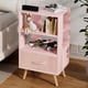 thumbnail image 1 of Mesita de noche Aenuert Pink Kids con cajón y almacenamiento abierto de 3 niveles, 1 of 3
