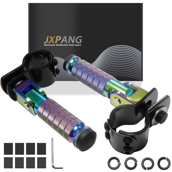 Estriberas traseras plegables para motocicleta JXPANG M8, estribos de colores