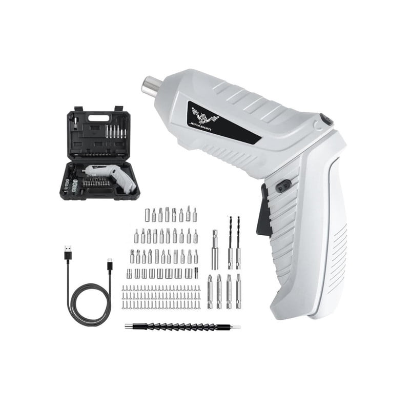Jenabom Juego De Destornilladores Eléctricos 113 En 1 Gris Con Luz Nocturna, Herramienta De Reparación Del Hogar Multifuncional Recargable, Ideal Para Uso Doméstico Diario
