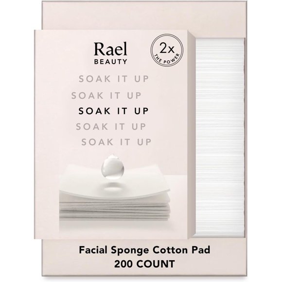Rael Cotton Pads for Face, Lint-Free Daily Skincare Makeup