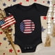 thumbnail image 2 of Mono de manga corta con estampado de béisbol y letras del 4 de julio para niños pequeños, ropa para niños de 18 meses (negro-C, 18-24 meses), 2 of 7