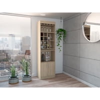 Tuhome - Bar Alto Syrah 180X51X32 Cm Rovere Con Portacopas