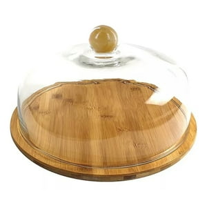 Genérico - Bandeja Tortero Organizador De Cocina 30Cm Bambu Con Tapa