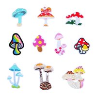 Magideal - 10 Piezas De Parches De Setas Para Planchar, Parches De Impresión De Insignias, Parches Bordados, Pegatinas De Tela Para Sombrero, Manualidades, Bolsa