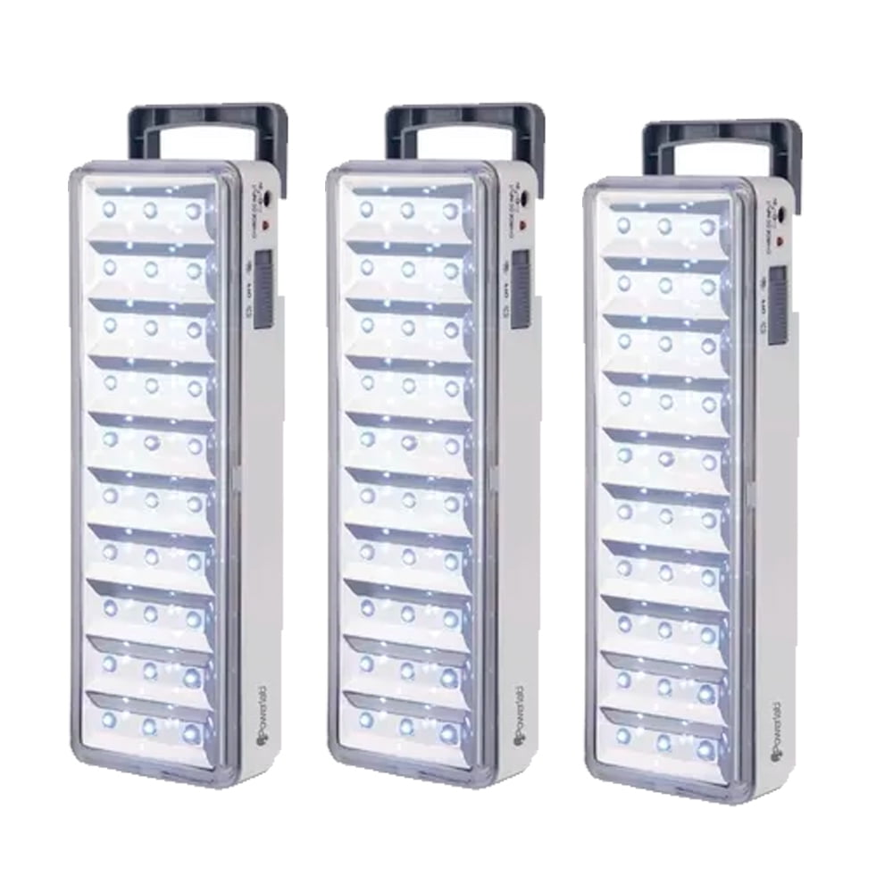 Powerlab - Pack 3 Lámparas De Emergencia Led Con Batería Recargable