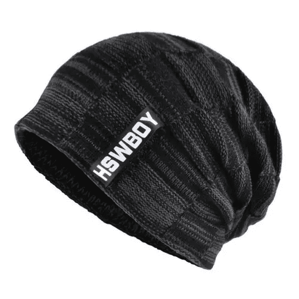 Gorro Invierno Hombre De Lana Con Forro Interno Moda Il Negro