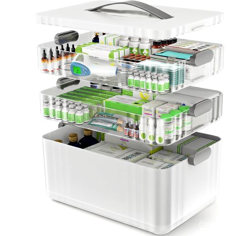 Organizador De Medicamentos Arstpeoe De 3 Niveles Con Mango De Plástico