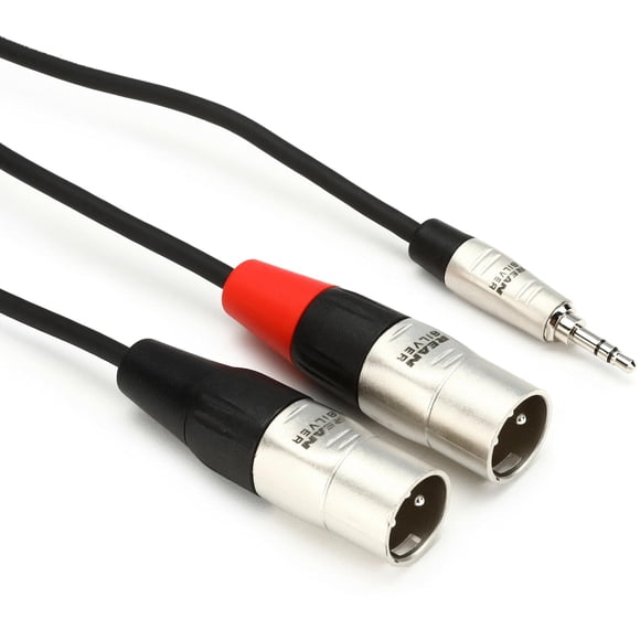 Cable Hosa HMX-003Y Pro Stereo Breakout de 3,5 mm TRS macho a doble XLR macho