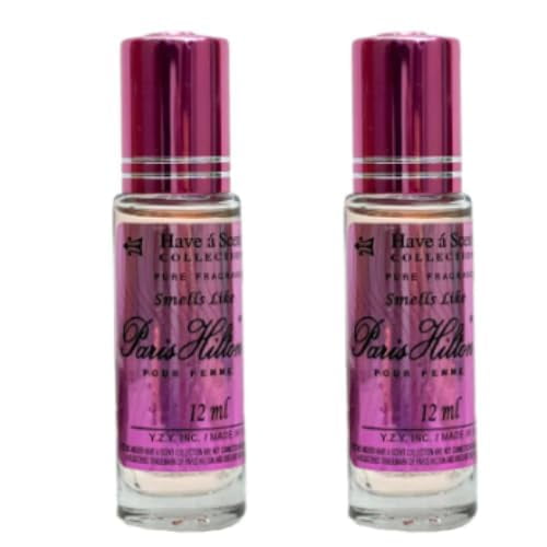 Perfume de fragancia E de B Paris Hilton, roll-on, 12 ml, paquete de 2