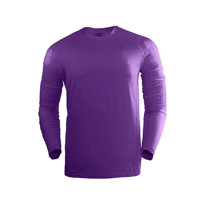 Snix - Polera Fit Infantil Primera Capa Para Futbol Manga Larga Morada Talla 10