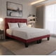 thumbnail image 4 of Cama Dos Plazas con Colchon + Pack de Almohadas Tapizado en Lino Rojo, 4 of 6