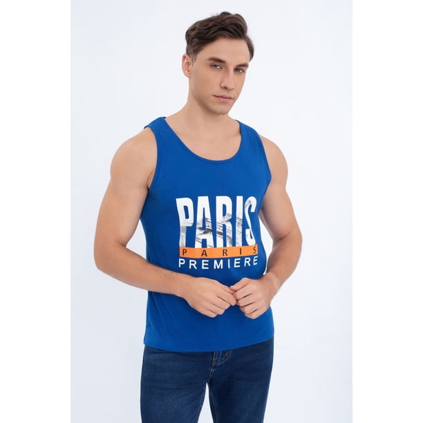 Polera Musculosa Hombre Sin Mangas Paris Colores 7604