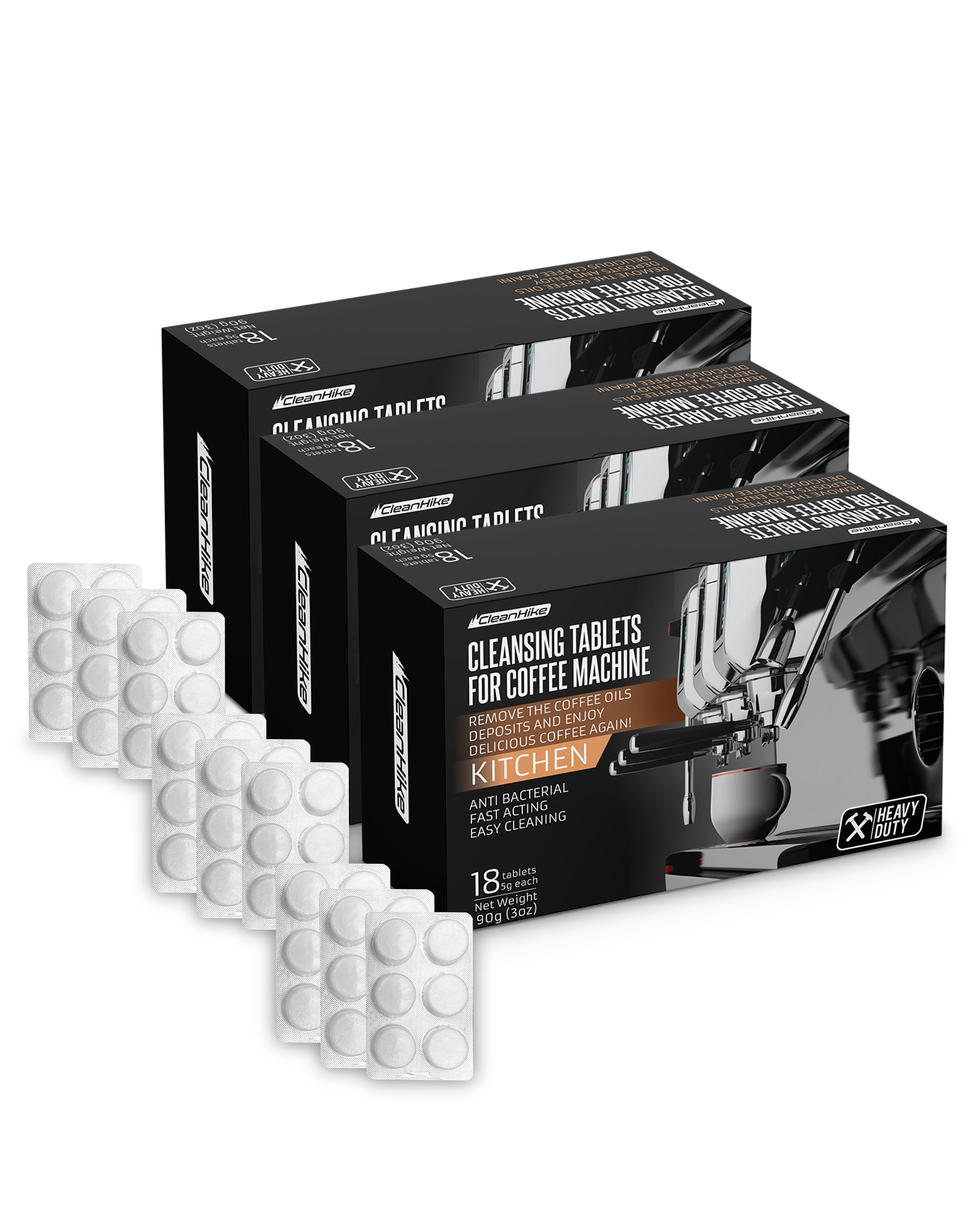Pastillas Limpiadoras Para Máquinas De Café Espresso Cleanhike Heavy Duty 54