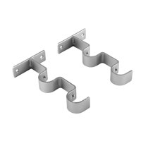 Metalhsa - Pack 2 Unidades Soporte Doble Muro De Metal Satín 19/28 Mm