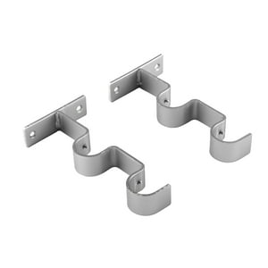 Metalhsa - Pack 2 Unidades Soporte Doble Muro De Metal Satín 28/28 Mm