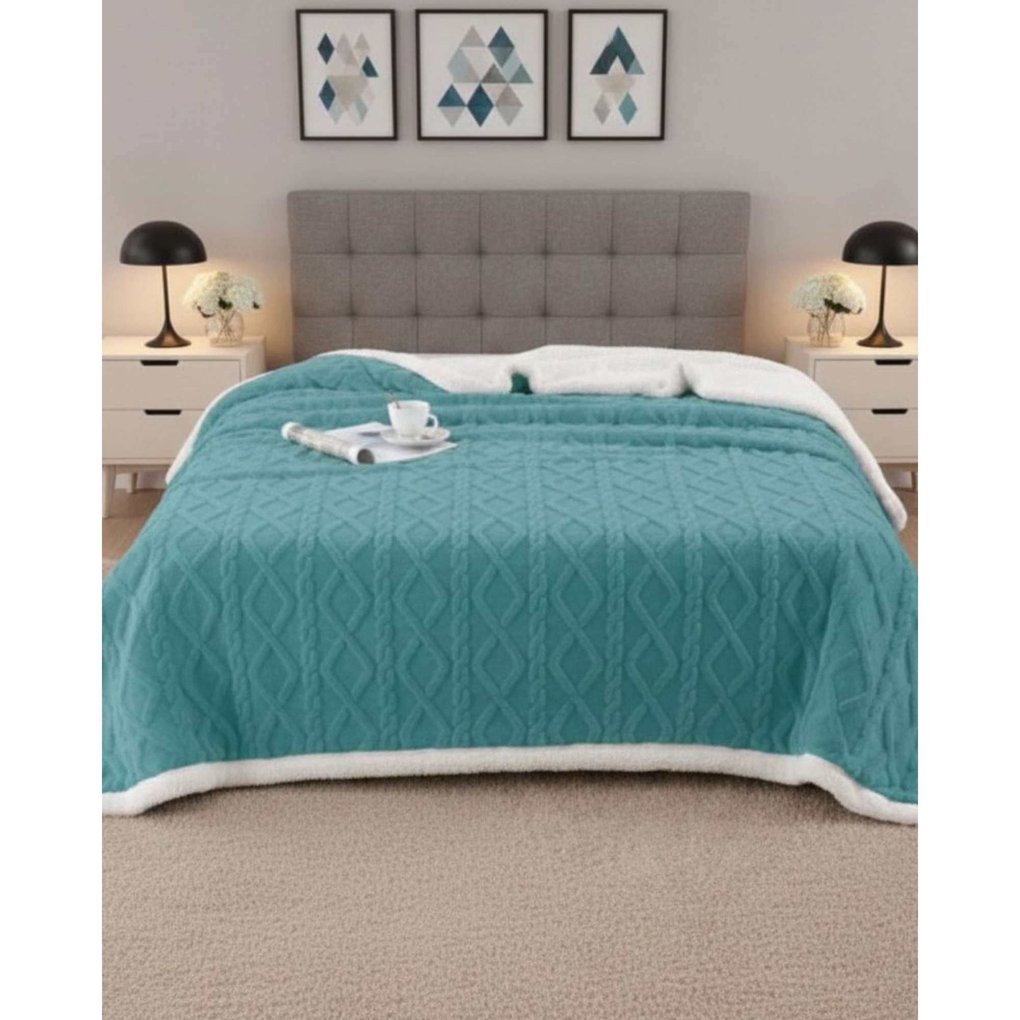 Imac Hogar - Frazada Manta Polar Sherpa Térmica 2 Plaza