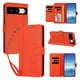 thumbnail image 2 of Funda Cartera Trébol para Google Pixel 8 con Ranuras Tarjetas y Carga Inalámbrica Naranja, 2 of 6