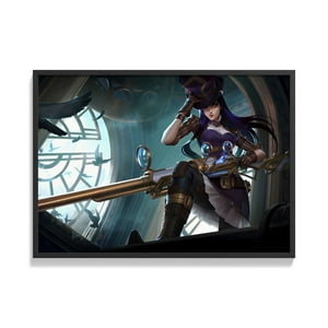 Creango - Cuadro Poster Enmarcado League Of Legends Caitlyn Kiramman Decorativo