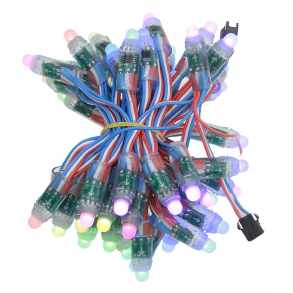Luz Led Para Píxeles Ws2811 12 Mm Rgb Difusa 5 V 50 Unidades