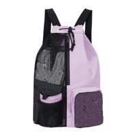 Ioensy - Mochila De Malla Con Cordón, Gran Capacidad, Plegable, Portátil, Ligera, Para Gimnasio, Color Morado