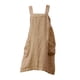 thumbnail image 1 of Delantal De Lino De Algodón Con Bolsillo Delantales De Chef Con Espalda Cruzada Para Mujer M Caqui, 1 of 5