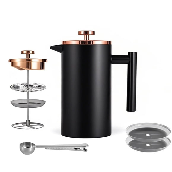 Prensa francesa Meelio Small de acero inoxidable negro de 350 ml
