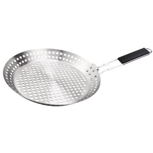 Magideal - Placa Para Barbacoa, Sartén Para Parrilla, Mango Plegable, Orificios Múltiples, Placa Para Parrilla Portátil, Sartén Para Utensilios De Cocina, Chulet