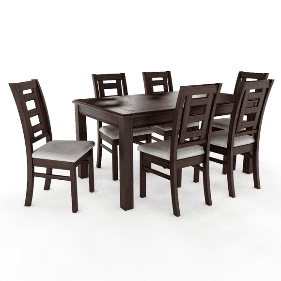 Juego de Comedor Sevilla 6 Sillas Chocolate Mesa Rectangular Madera