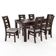 thumbnail image 1 of Juego de Comedor Sevilla 6 Sillas Chocolate Mesa Rectangular Madera, 1 of 4