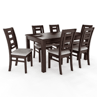 Muebles Insignes - Juego De Comedor Sevilla 6 Sillas Chocolate Mesa Rectangular Madera