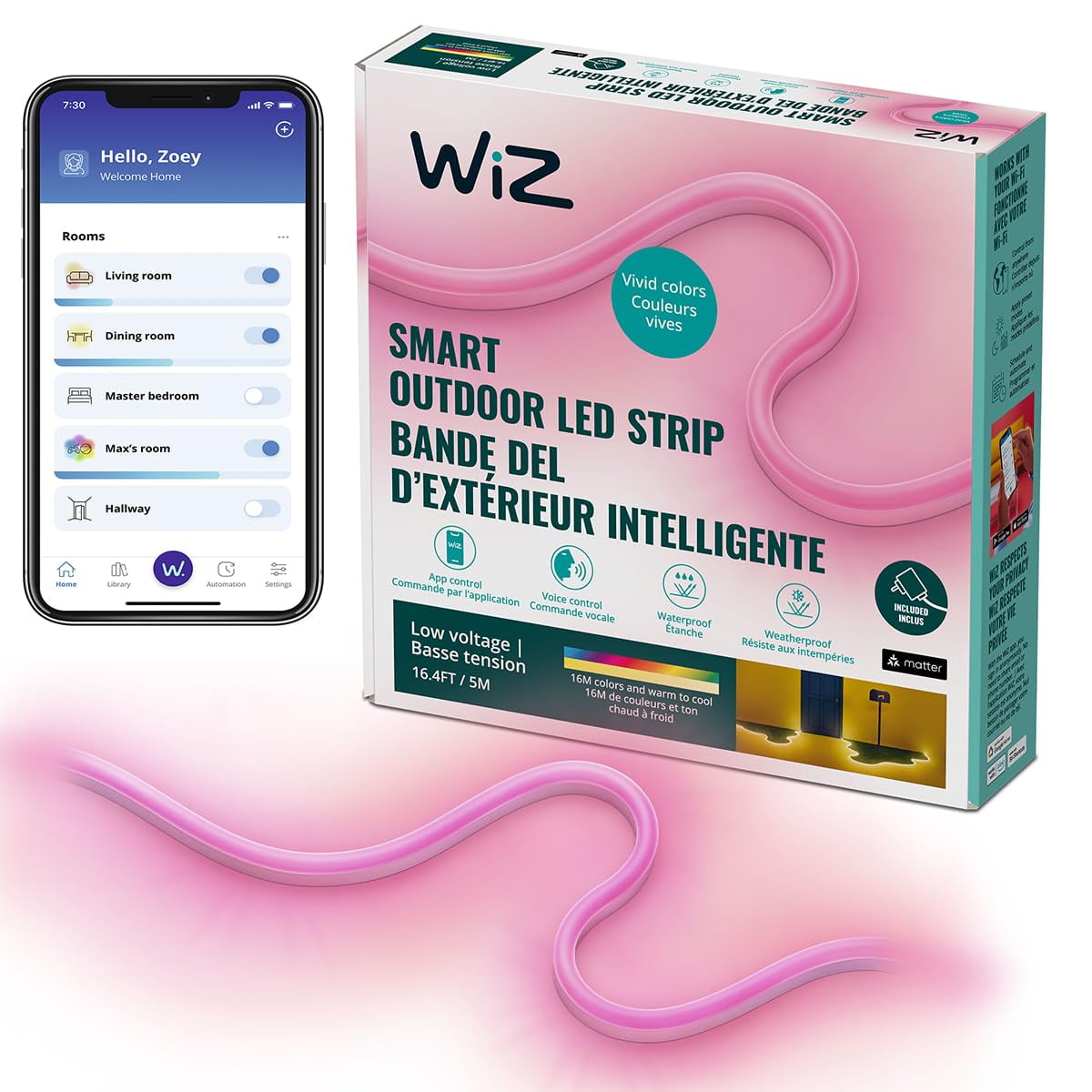 Aplicación Led Light Strip Wiz Connected De 5 M Para Exteriores