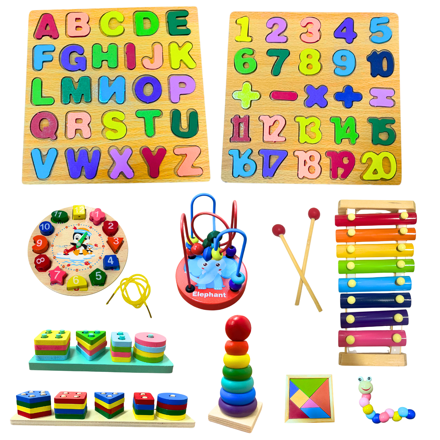 Linea Sport - Set10 Juguetes Didácticos Madera Infantil Juegos Educativos