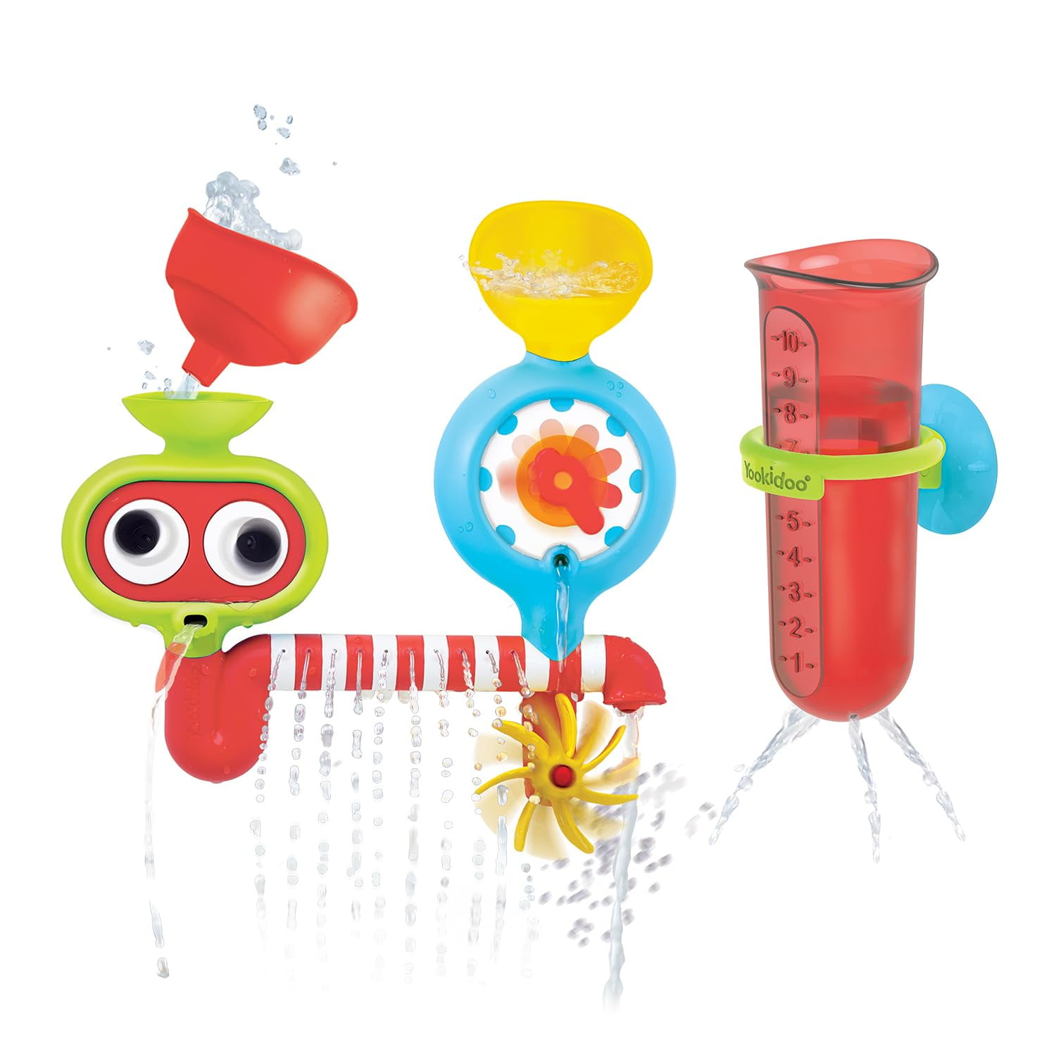 Juguete De Pared De Baño Yookidoo Waterfall Spinning Gears Para Niños De 1 A 3 Años